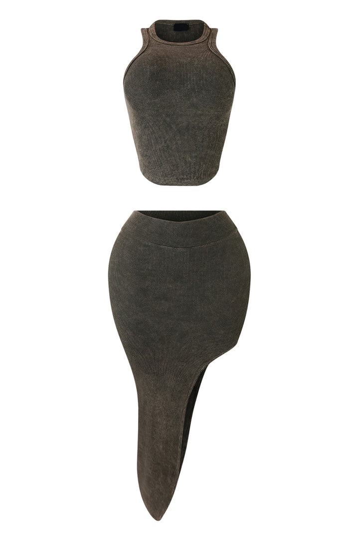 Still Your Best Mineral Washed Top&amp; Skirt SET