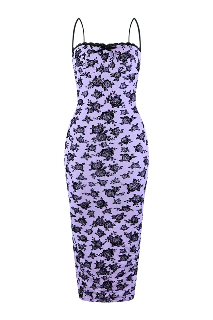 Naughty Violet Floral Midi Dress Dress EDGE Small Lavender 