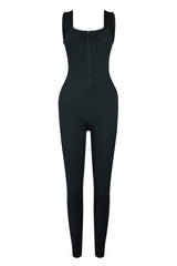 Robin Ribbed Knit Zip Up Jumpsuit