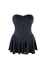 Balletcore Flare Tube Corset Mini Dress Dress EDGE Small Black 
