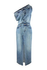 Sawyer Un Balanced Denim Maxi Dress Dresses EDGE 