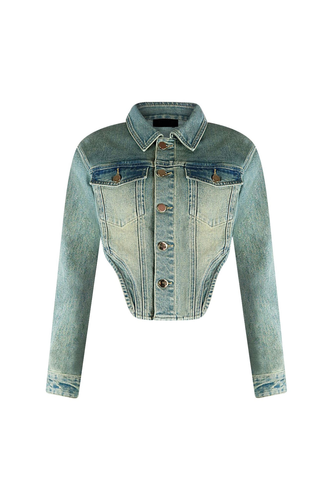 Only The Young Denim Corset Jacket Outerwear EDGE Small Vintage Wash 