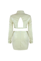 Show Off Buckled Belted Jacket &amp; Skirt Set Outerwear EDGE 