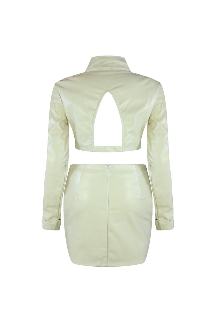 Show Off Buckled Belted Jacket &amp; Skirt Set Outerwear EDGE 