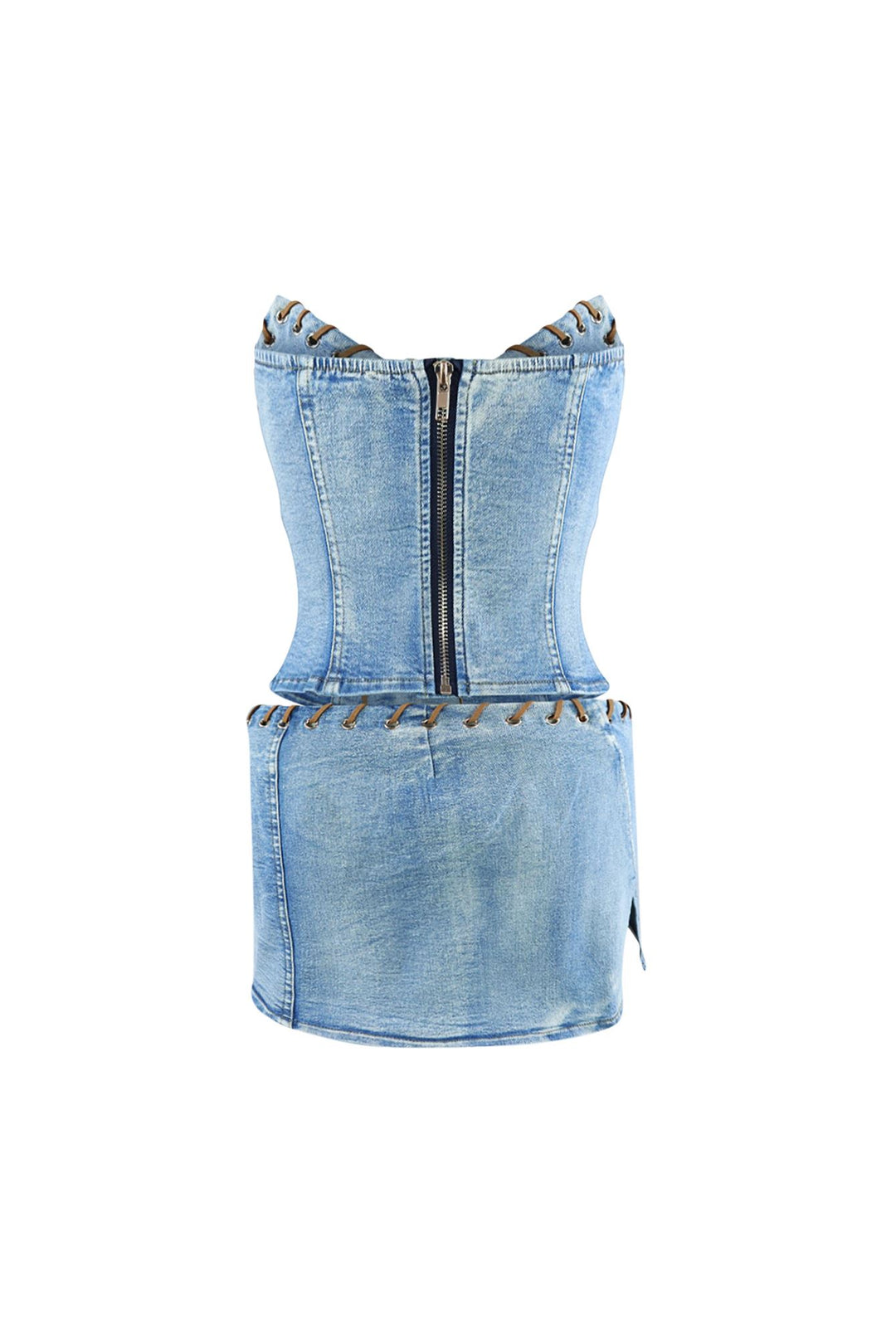 Color Of The Wind Denim Top &amp; Skirt SET
