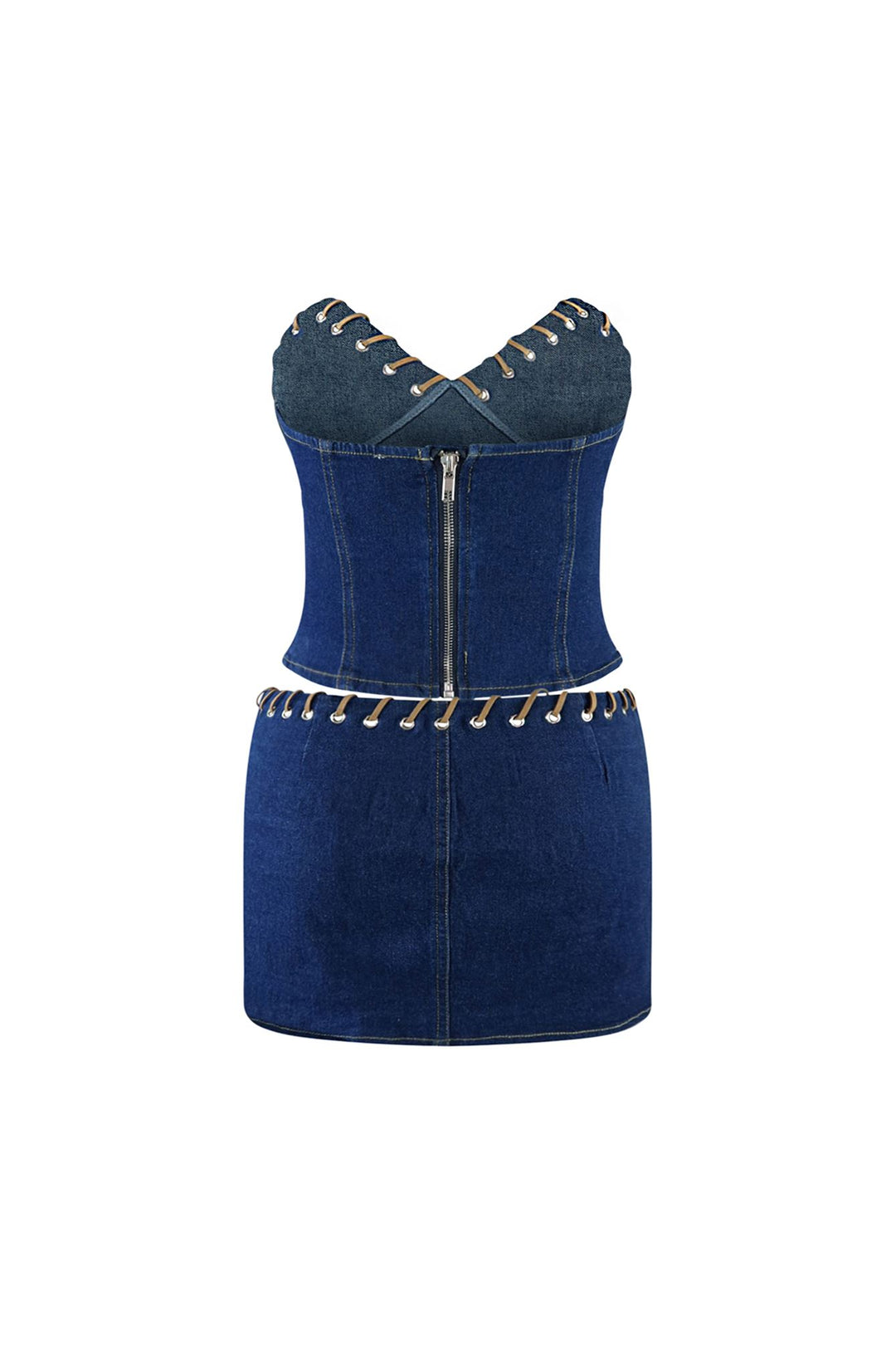 Color Of The Wind Denim Top &amp; Skirt SET