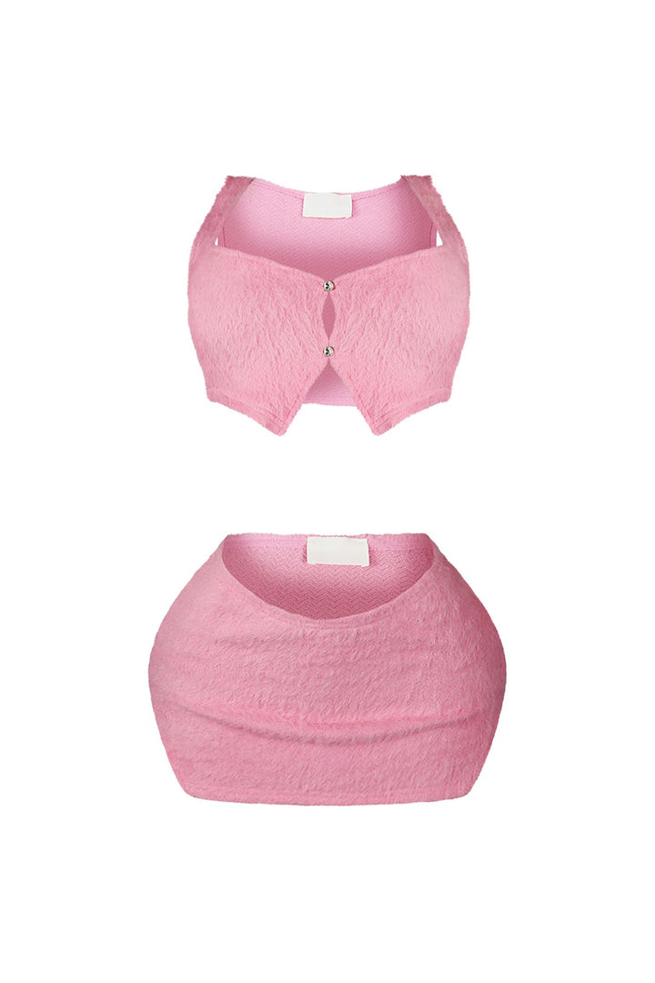 Fuzzy Feeling Tank Top &amp; Skirt SET