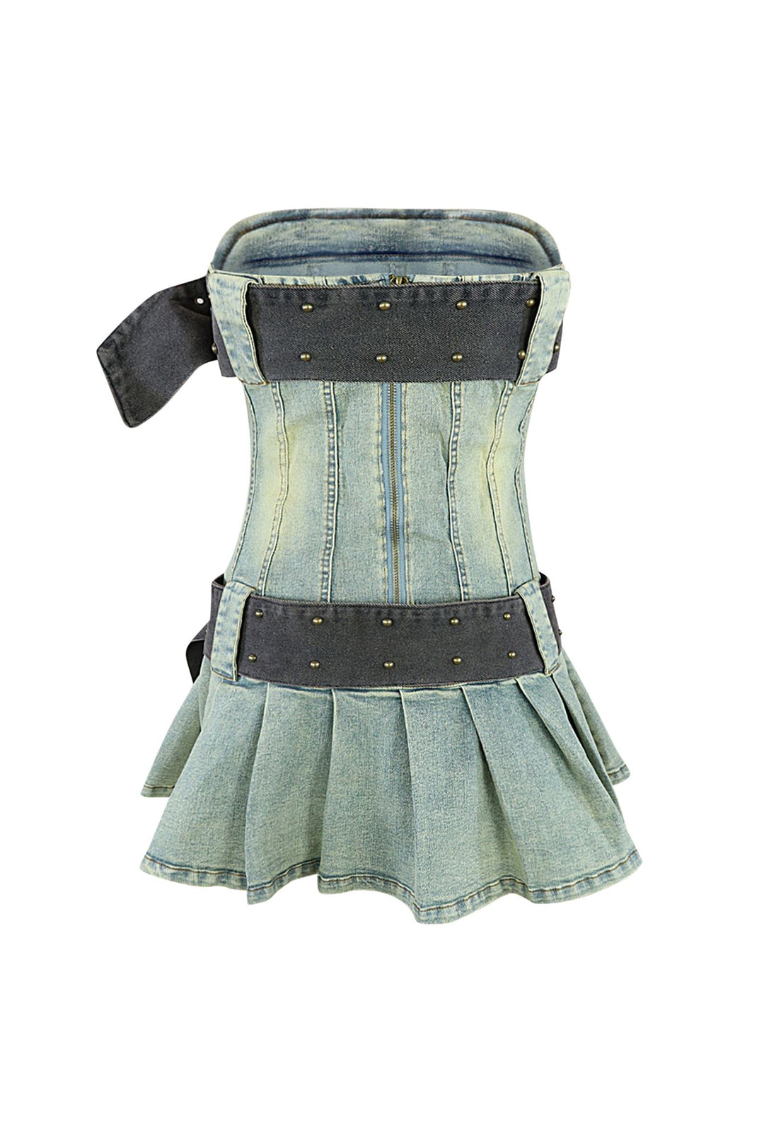 Vintage Chocolate Washed Denim Micro Dress Dress EDGE 