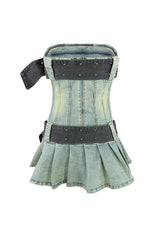 Vintage Chocolate Washed Denim Micro Dress Dress EDGE 
