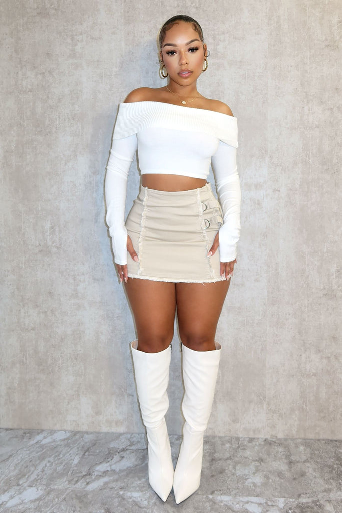 Sahara Frayed Hem Mini Skirt SKIRT EDGE 
