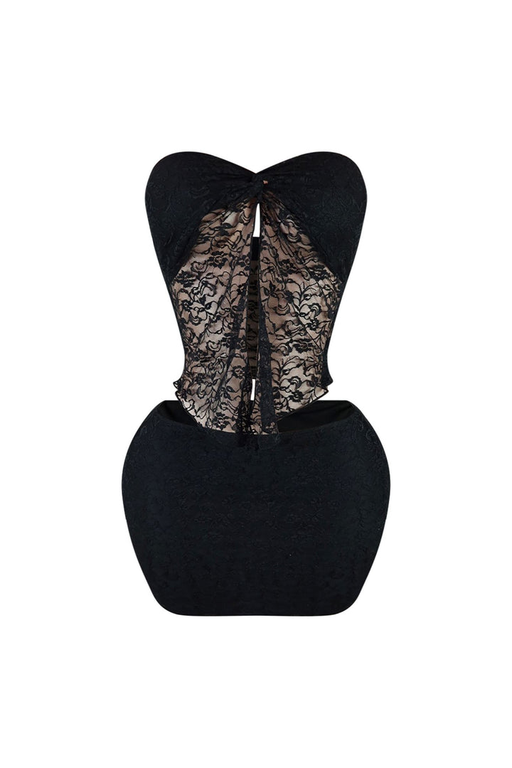 Feel Good Lace Top &amp; Mini Skirt SET