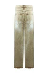 Rebye Frayed Washed Jeans Bottoms EDGE 