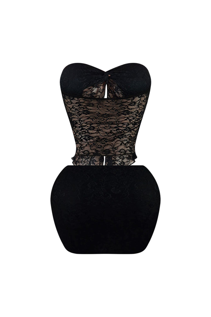 Feel Good Lace Top &amp; Mini Skirt SET
