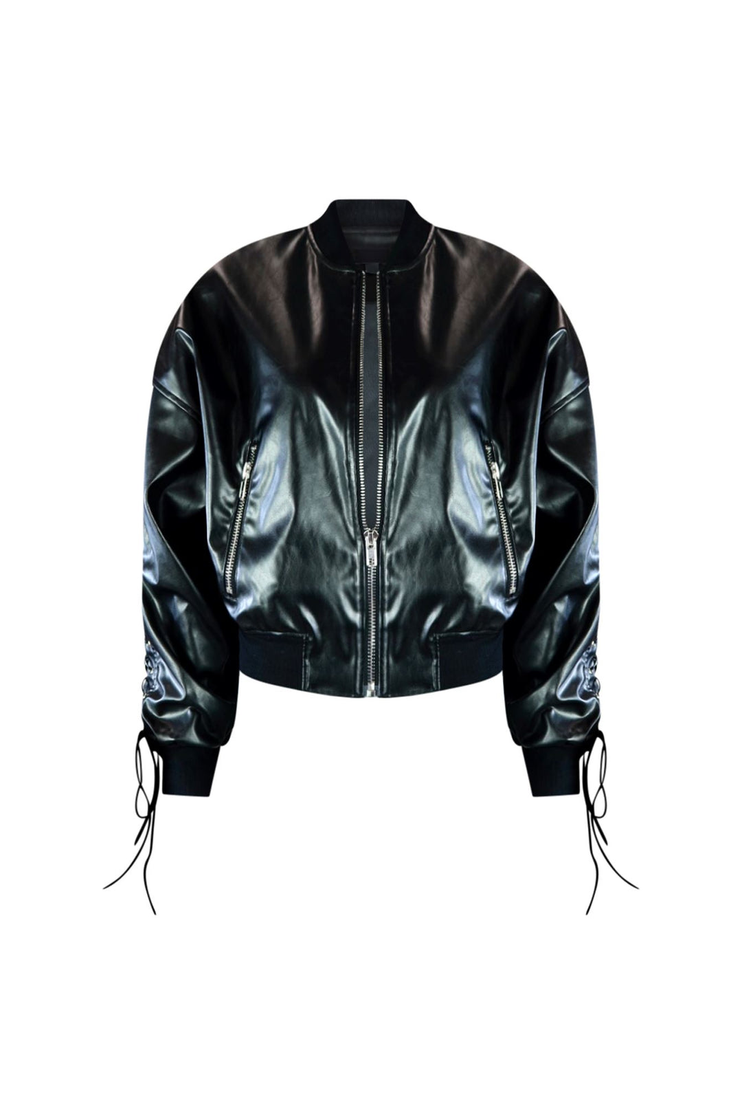 Edge Vegan Leather Bomber Jacket Outerwear EDGE Small Black 