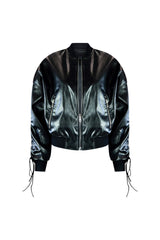 Edge Vegan Leather Bomber Jacket Outerwear EDGE Small Black 