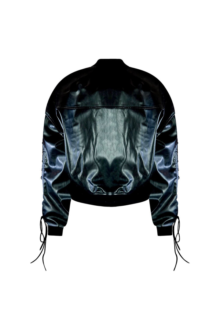 Edge Vegan Leather Bomber Jacket Outerwear EDGE 