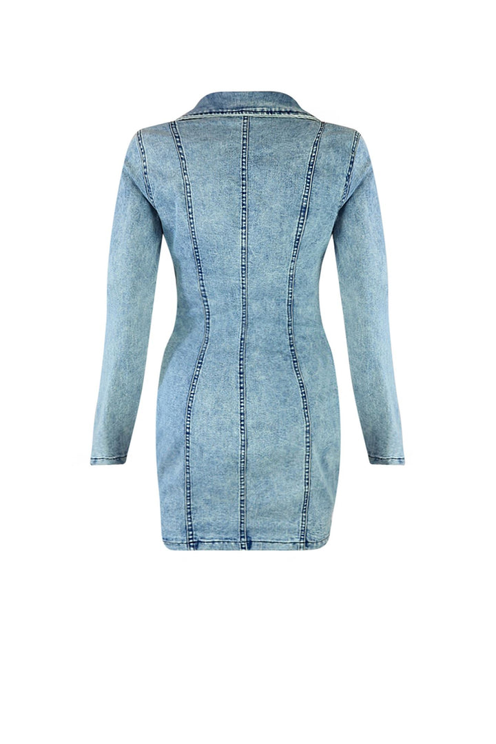 No Matter Button Up Denim Dress