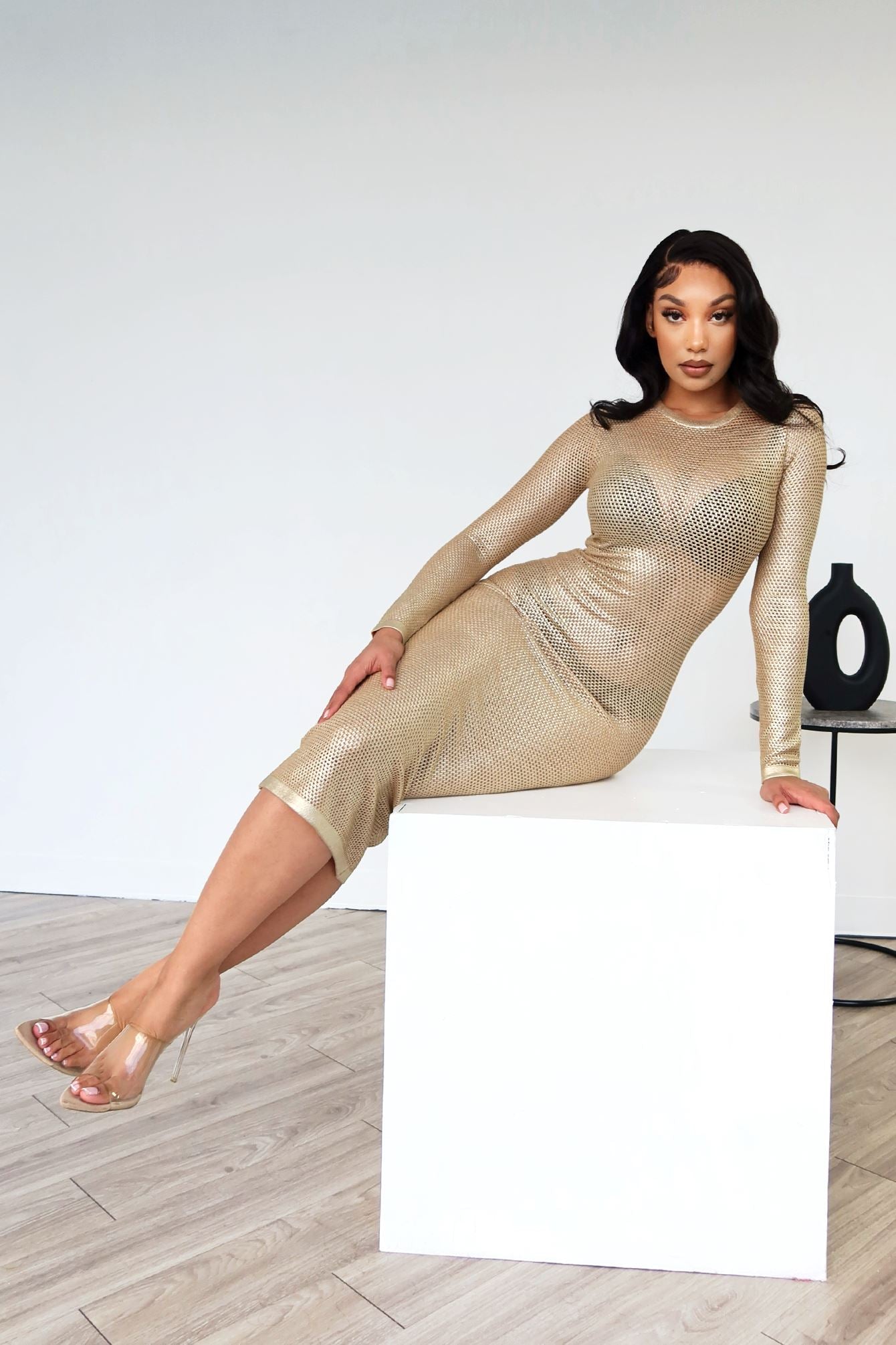 Gold Rush Metallic Midi Dress Gold Rush Metallic Midi Dress