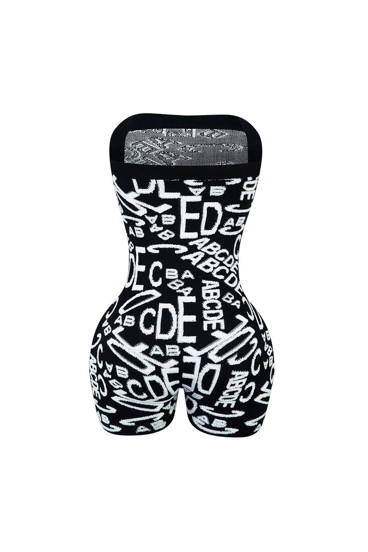 Meet Me At Noon Knit Patterned Tube Romper