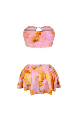 Sun Kissed Print Mesh Top &amp; Skirt SET