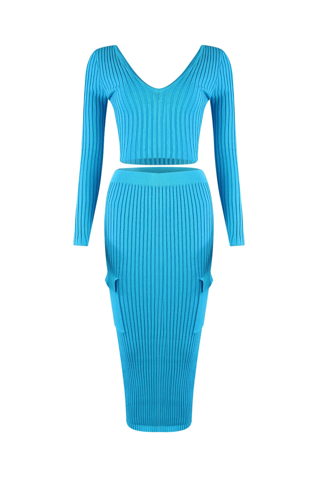 Sweet Sweater Knit Top &amp; Midi Skirt SET