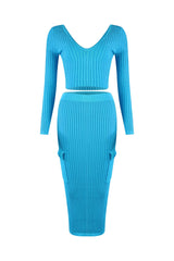 Sweet Sweater Knit Top &amp; Midi Skirt SET