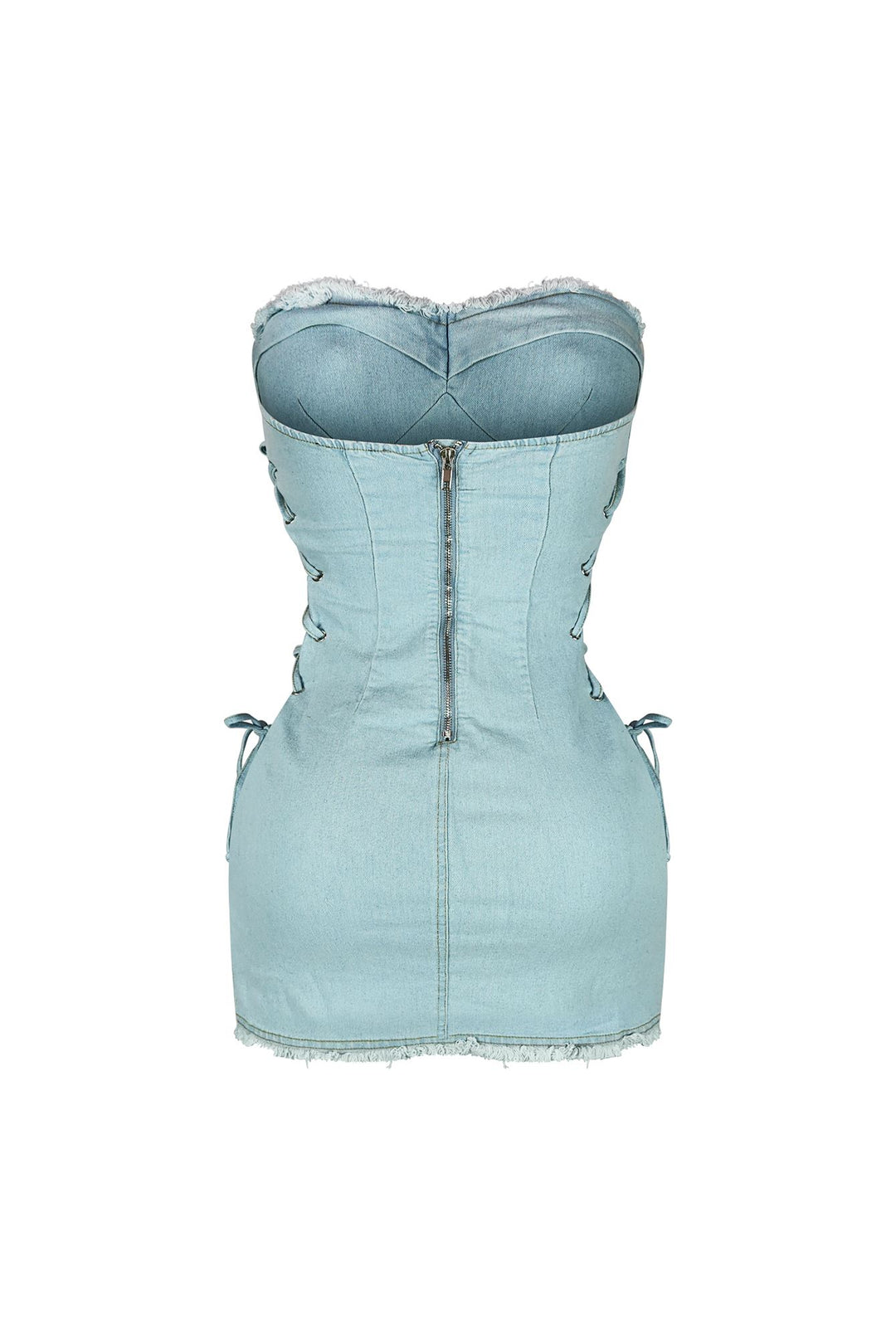 Not Missing You Strapless Denim Dress
