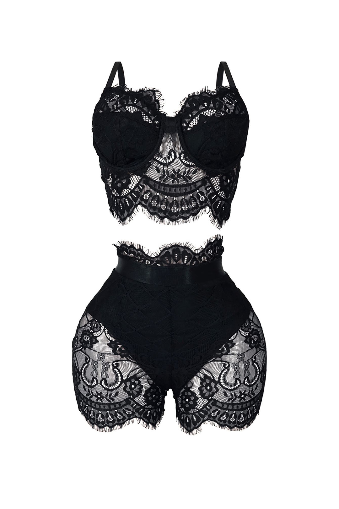 Relapse Lace Bustier &amp; Shorts SET