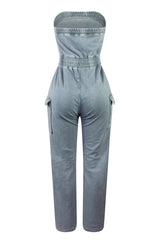 Good Vibes Mineral Washed Strapless Jumpsuit