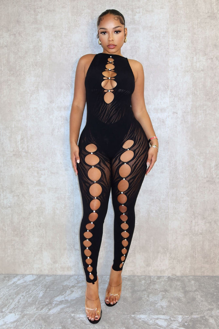 Xia Hallow Out Sleeveless Cutout Jumpsuit Rompers + Jumpsuits EDGE 