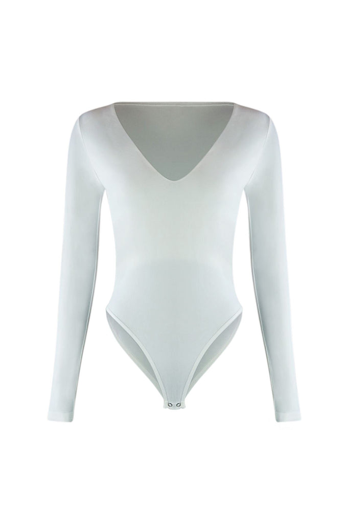 Temptation Basic Long Sleeve Bodysuit Bodysuit EDGE Small/Medium White 