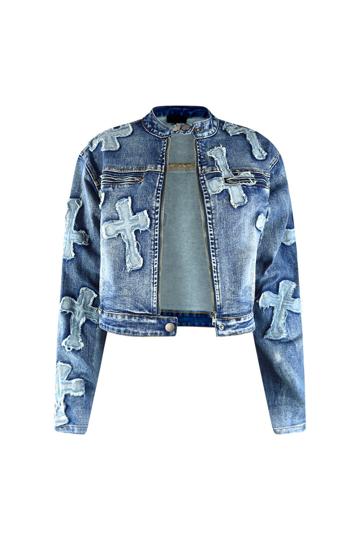 Cross Your Mind Denim Jacket Outerwear EDGE Small Vintage wash 