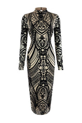 Karma Is Back Velvet Midi Dress Dress EDGE Small Black 