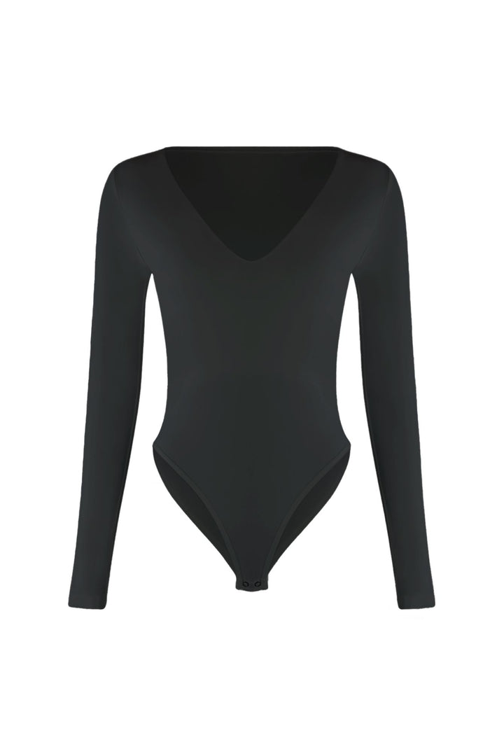 Temptation Basic Long Sleeve Bodysuit Bodysuit EDGE Small/Medium Black 