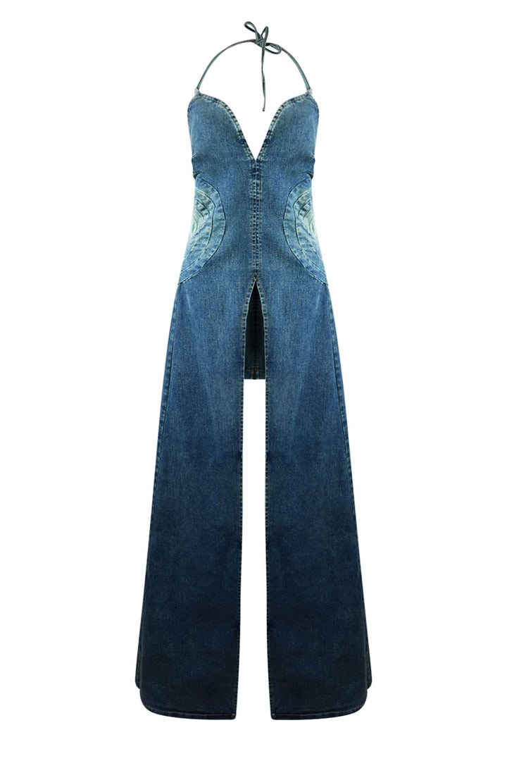 Glitch Out Denim Top &amp; Skirt Set sets EDGE Small Denim 
