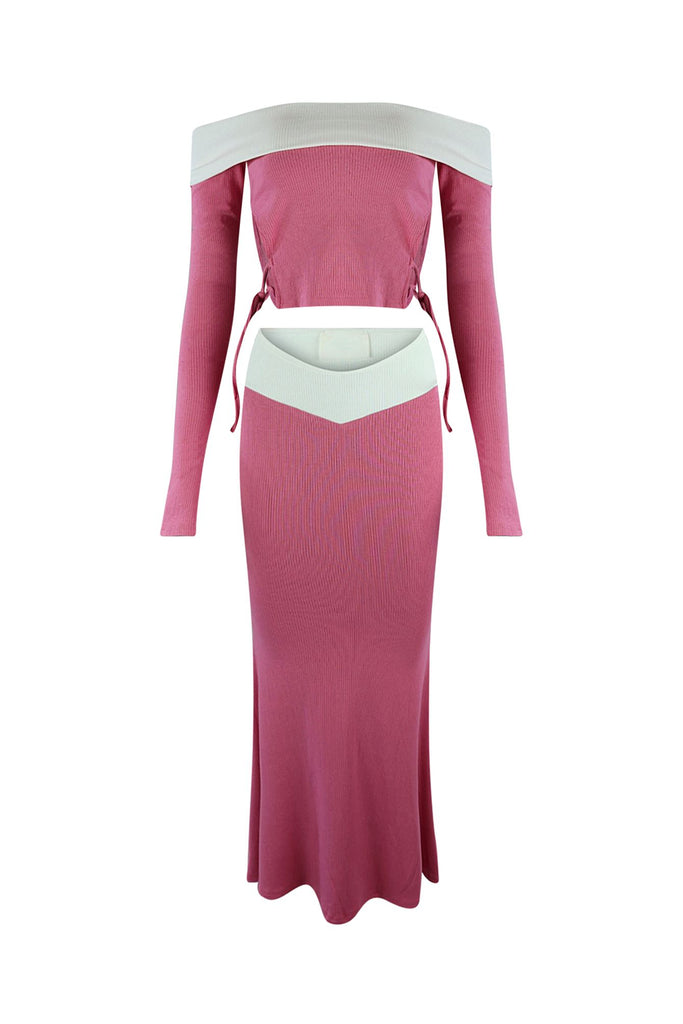 Easy Loving U Top & Skirt SET Apparel & Accessories EDGE Small Pink 