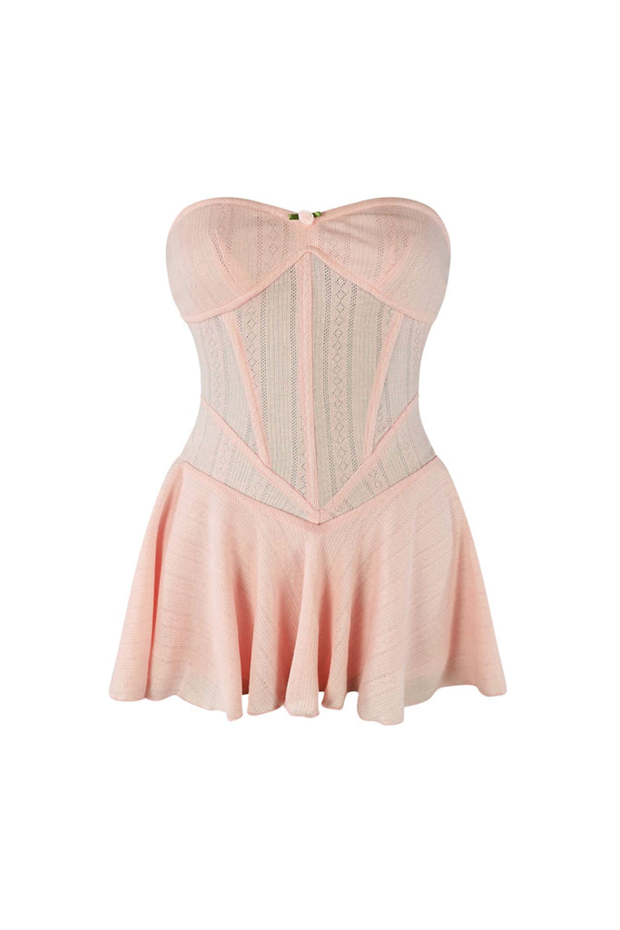 Balletcore Flare Tube Corset Mini Dress Dress EDGE Small Pink 