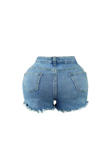 Mona Pearl &amp; Chain Denim Shorts