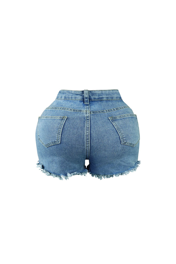 Mona Pearl &amp; Chain Denim Shorts
