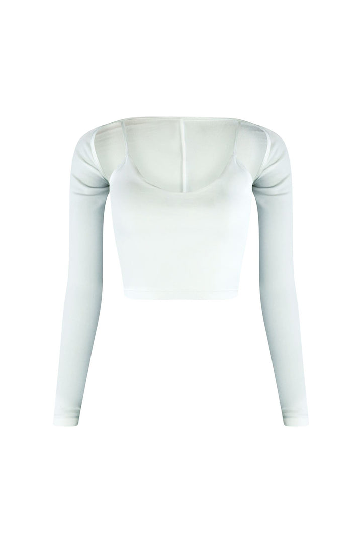 Soothing Basic Cami Crop Top With Bolero Set Crop Top EDGE Small/Medium White 