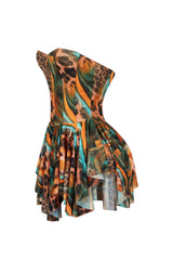 Ruthless Mesh Pleated Corset Mini Dress