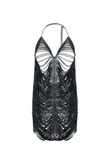 Saving Up Rhinestone Halter Cover Up Dress