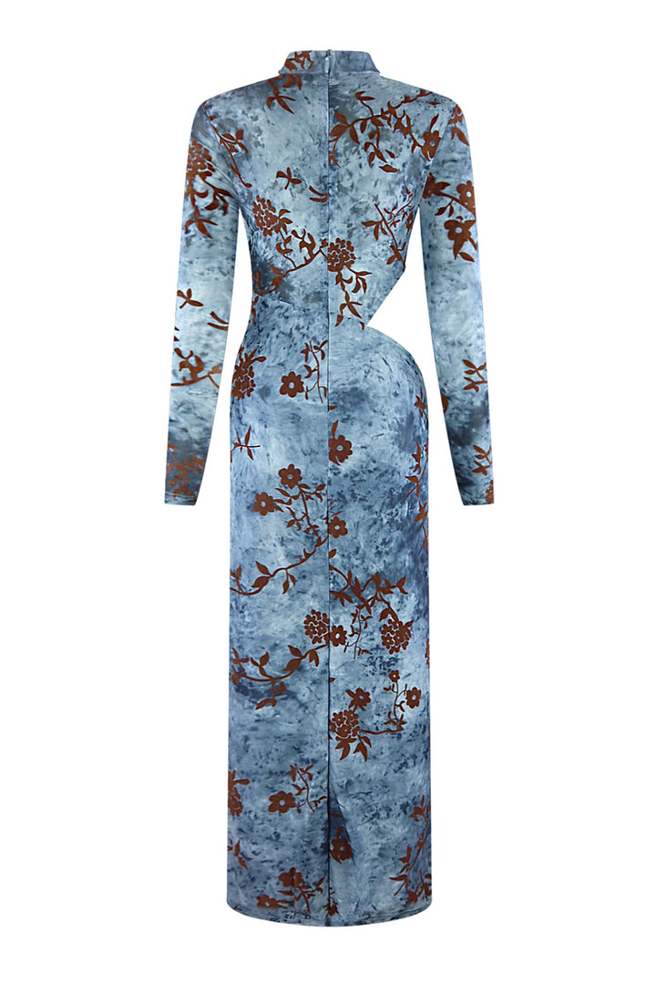 Fallin Sky Floral Print Mesh dress Dress EDGE 