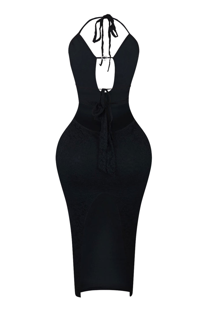 Always Sweet Lace Halter Midi Dress