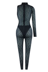 Asymmetric Confident Lace Contrast Jumpsuit Rompers + Jumpsuits EDGE 