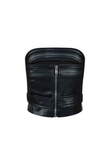 Only My Way Belted Tube PU Top