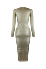 Gold Rush Metallic Midi Dress