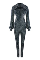 Benefit Mineral Washed Ribbed Jumpsuit Rompers + Jumpsuits EDGE Small Black 
