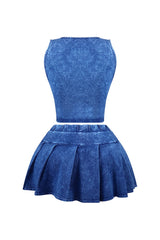 Valerie Mineral Washed Vest &amp; Skort SET