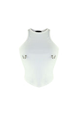 Stunning Piercing Detail Ribbed Top